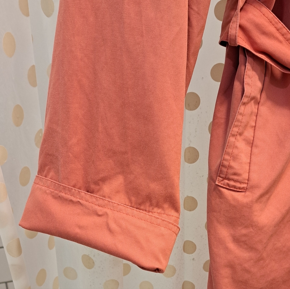 'London Fog' Style Coral Trench Coat 🌹🧥 - Picture 4 of 6